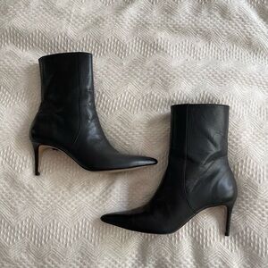 Schultz Black Leather Ankle Boots